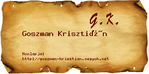 Goszman Krisztián névjegykártya